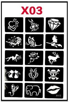 Waterproof Reusable Skeleton Tattoo Stencil Set