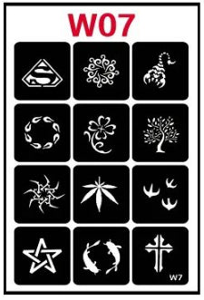 Waterproof Reusable Skeleton Tattoo Stencil Set