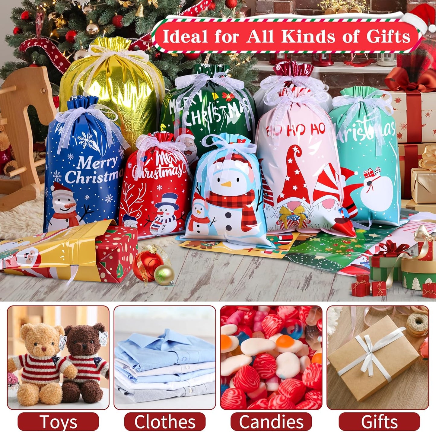 Christmas Foil Gift Bags